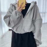 グレー | スウェット ジップパーカー オーバーサイズ | teddyshop