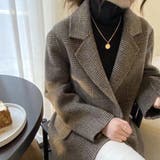 グレージュ×チェック | テーラードジャケット アウター 秋 | teddyshop