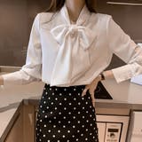 ホワイト | 春 ブラウス ボウタイ | teddyshop