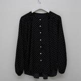 ブラック | ブラウス 長袖 ドット柄 | teddyshop