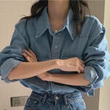 ブルー | デニム シャツ 韓国ファッション | teddyshop