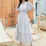 ホワイト×パープル | 半袖 ワンピース Aライン | teddyshop