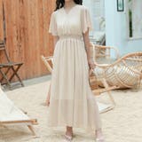 プチフラワーグレージュ | 半袖 ワンピース Aライン | teddyshop