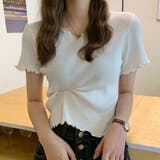ホワイト | Tシャツ 半袖 メロウフリル | teddyshop