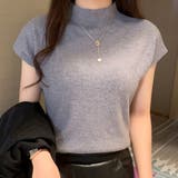 グレー | サマーニット 半袖 ショート丈 | teddyshop