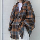 ブラウン | オーバーサイズシャツ チェック 長袖 | teddyshop