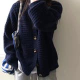 ネイビー | ニット カーディガン 全5色 | teddyshop