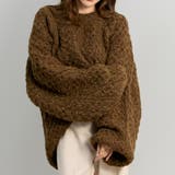 ブラウン | ケーブルニット セーター ビッグシルエット | teddyshop