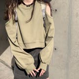 カーキベージュ | スウェット オープンショルダー 肩出し | teddyshop
