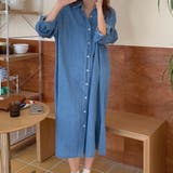 ブルー | デニム ワンピース 長袖 | teddyshop