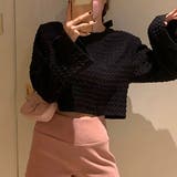 ブラック | クロップド丈 長袖 カットソー | teddyshop