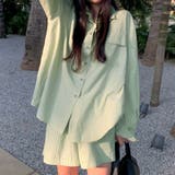 グリーン | シャツ ストライプ セットアップ | teddyshop