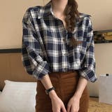 ネイビー | シャツ チェック 長袖 | teddyshop