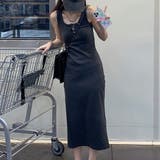チャコール | ワンピース タンクトップ ロング丈 | teddyshop