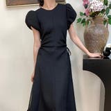 ブラック | ワンピース カットアウト ボリューム袖 | teddyshop