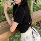 ブラック | Tシャツ 半袖 クロップド丈 | teddyshop