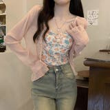 ピンク | シアー カーディガン ショート丈 | teddyshop