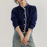 ネイビー | ニットカーディガン ショート丈 トップス | teddyshop