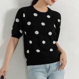 ブラック×ドット | 春ニット 半袖 韓国 | teddyshop