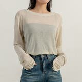 ベージュ | シアートップス シースルー レイヤード | teddyshop