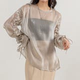 グレージュ | シアー トップス ブラウス | teddyshop