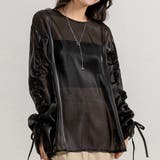 ブラック | シアー トップス ブラウス | teddyshop