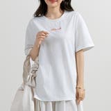 ホワイト×オレンジ | Tシャツ レディース 半袖 | teddyshop