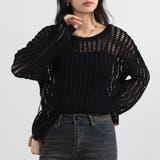 ブラック | メッシュ ニット トップス | teddyshop