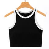 ブラック×ホワイト | タンクトップ カップ付き アメスリ | teddyshop