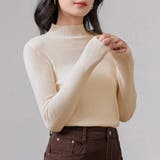 杢ベージュ | ハイネック 長袖 ニット | teddyshop