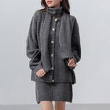 ダークグレー | ニット セットアップ スカート | teddyshop