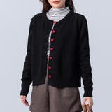ブラック | ニット カーディガン ハート型ボタン | teddyshop