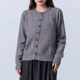 グレー | ニット カーディガン ハート型ボタン | teddyshop