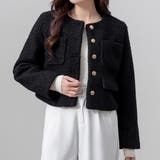 ブラック | ノーカラージャケット ボア レディース | teddyshop