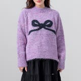 ライラック | ジャガード ニット リボンモチーフ | teddyshop