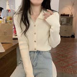 アイボリー | レディース ポロニット トップス | teddyshop