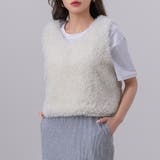 アイボリー | プードルファー ベスト レディース | teddyshop