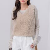 ベージュ | プードルファー ベスト レディース | teddyshop