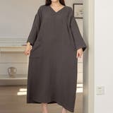 B：チャコール | 湯上りワンピース ルームウェア パジャマ | teddyshop