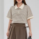 アイボリー×ブラウン | ポロシャツ ボーダー Tシャツ | teddyshop