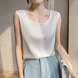 ホワイト | タンクトップ レディース Uネック | teddyshop