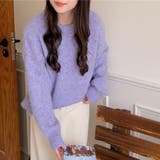 パープル | 「ゆるっと抜けかわ」ニット レディース 全6色 | teddyshop