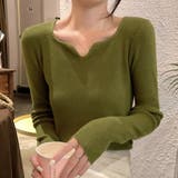 オリーブグリーン | 「出勤用服として最適」ニット トップス リブ | teddyshop