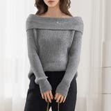 グレー | リブニット オフショルダー 全3色 | teddyshop