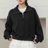 スミクロ | 「裾リブで冷気防止」裏起毛 スウェット ハーフジップ | teddyshop