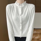ホワイト | 「シンプルで華やかに」ニット 透かし編み トップス | teddyshop