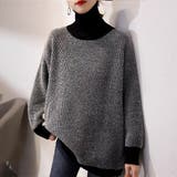 ブラック | 「首元あったかニット」ニット レディース 全3色 | teddyshop