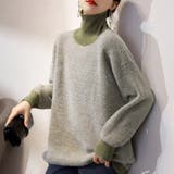 カーキ | 「首元あったかニット」ニット レディース 全3色 | teddyshop