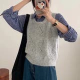 ライトグレー | ニットベスト レディース 全4色 | teddyshop