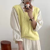 イエロー | ニットベスト レディース 全4色 | teddyshop